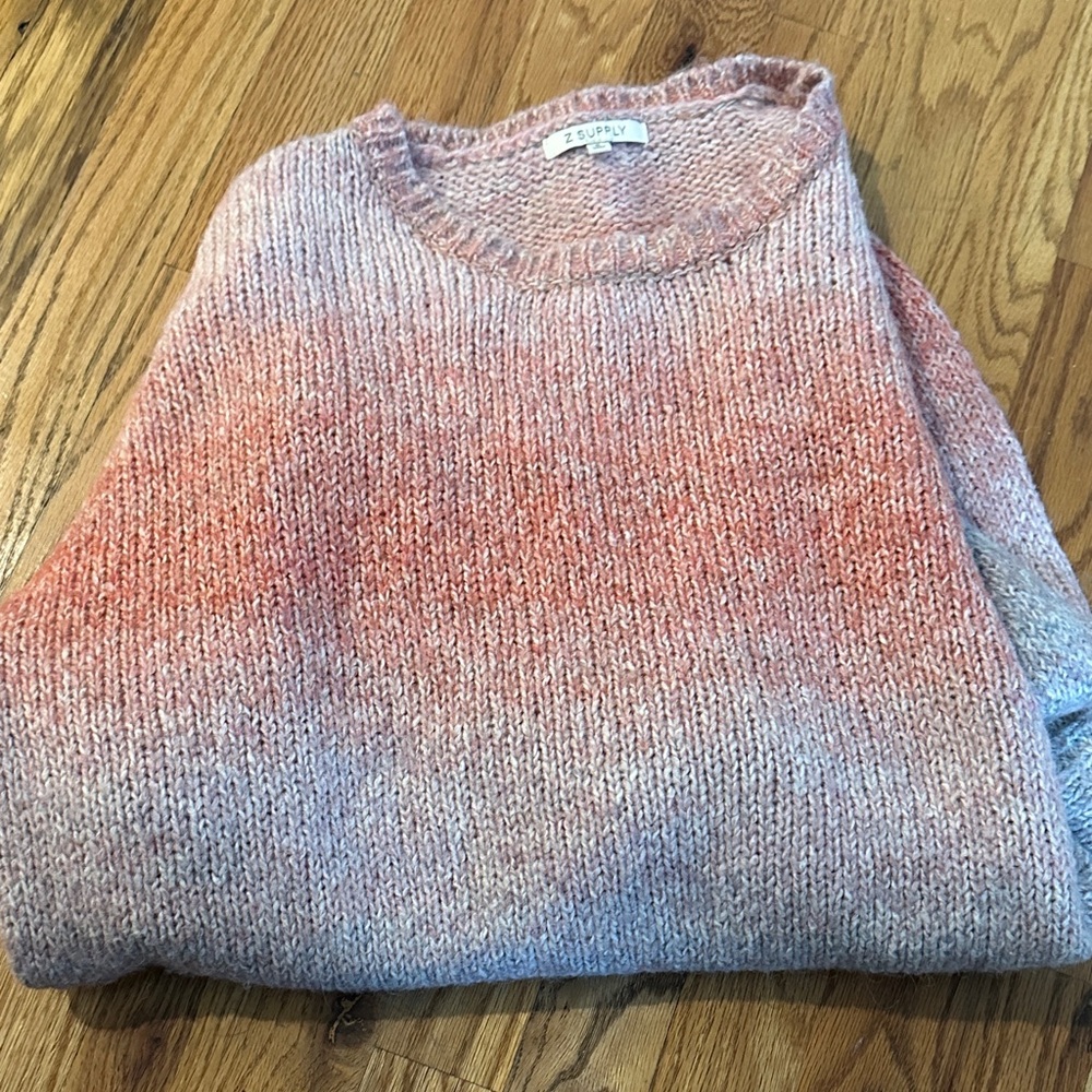 Z Supply Gradient Knit Sweater in Pink and Blue
